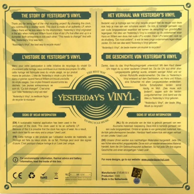 Horloge vinyle recyclé muscle car