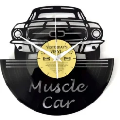 Horloge vinyle recyclé muscle car