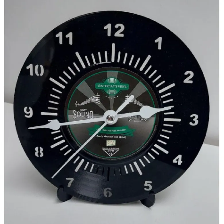 Horloge vinyle 45t recyclé black