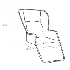 Housse assise chaise haute - gris