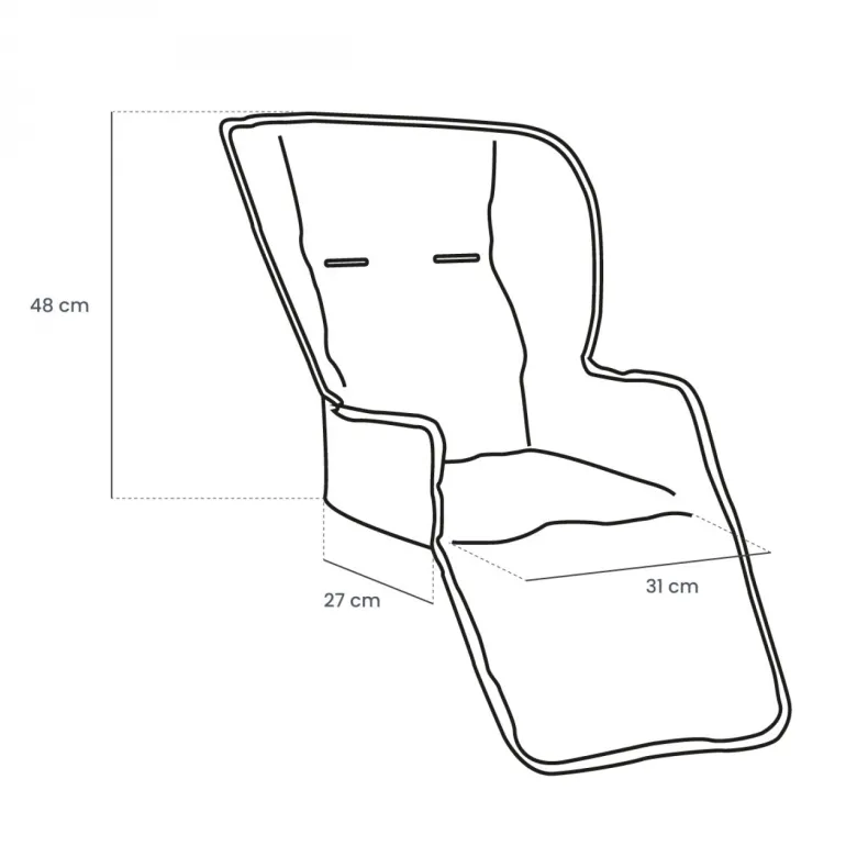 Housse assise chaise haute - gris