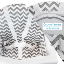 Housse d'assise bi-colore - chaise haute