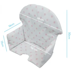 Housse d'assise point rose chaise haute