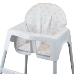 Housse d'assise point rose chaise haute