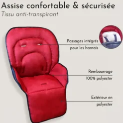 Housse d'assise rouge - chaise haute