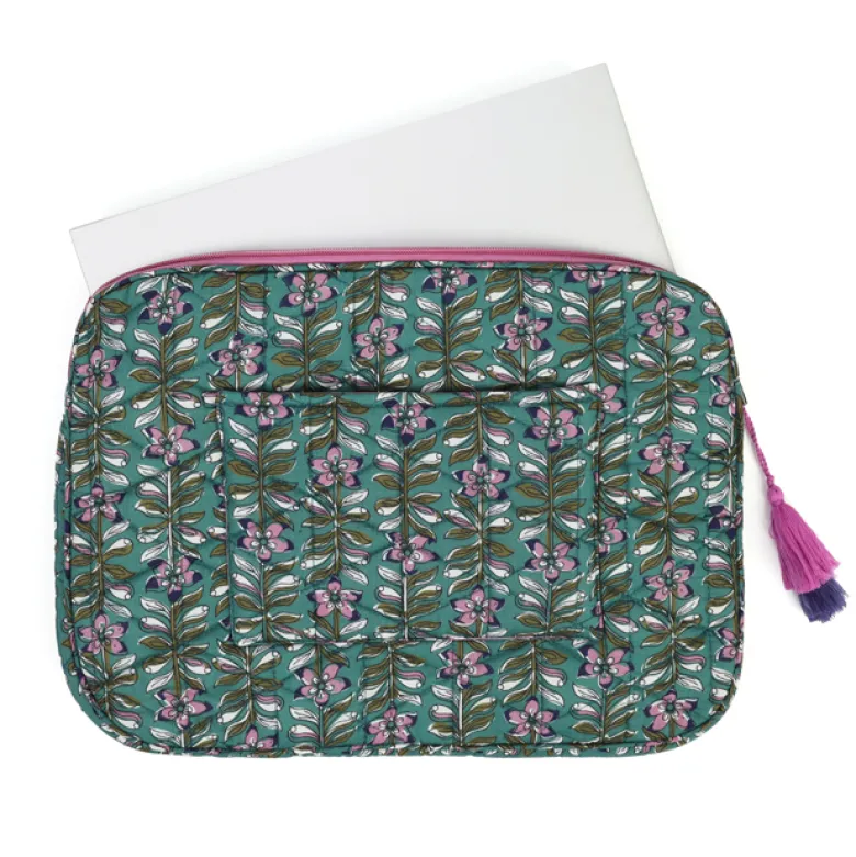 Housse de protection ordinateur en coton Vert