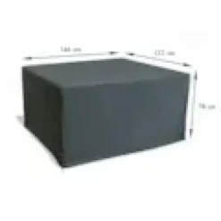 Housse de protection pour table de jardin en polyester - gris ciment
