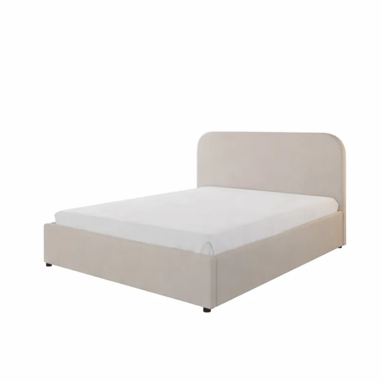 Houston lit avec coffre de rangement 160x200cm velours beige