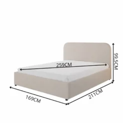 Houston lit avec coffre de rangement 160x200cm velours beige