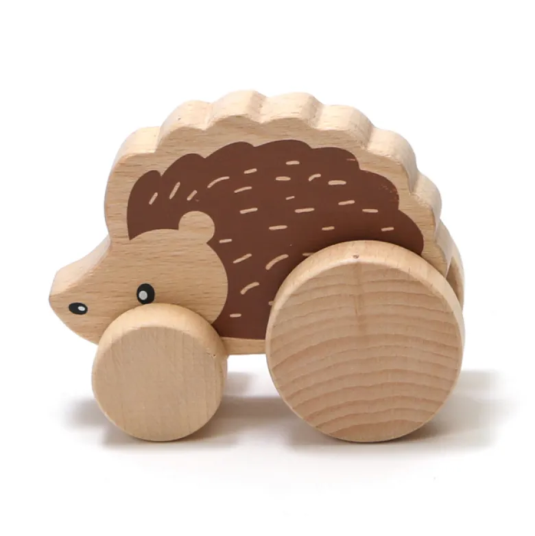 Hérisson à roulettes en bois