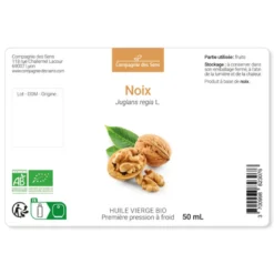 Huile de noix bio - 50ml - fraîcheur garantie oxycert® - vierge & de 1?? pressio