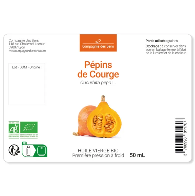 Huile de pépins de courge bio - 100ml - fraîcheur garantie oxycert® - vierge & d