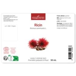 Huile de ricin bio - 100ml - fraîcheur garantie oxycert® - vierge & de 1?? press