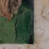 Huile sur toile de la femme aux yeux vert n°367