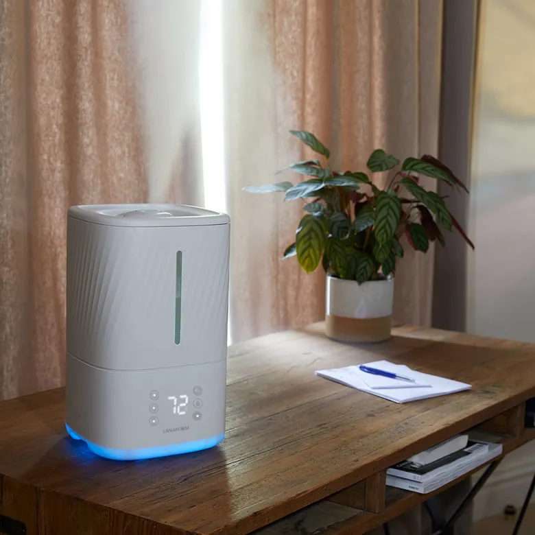 Humidificateur d'air vapeur chaude et froide, 3 intensités, mode nuit silencieux