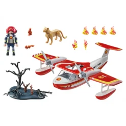 Hydravion avec pompier