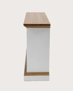 Inda - console en bois de sungkai - blanc et naturel