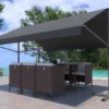 Iseo store banne double pente manuel 4 x 15-15 m taupe