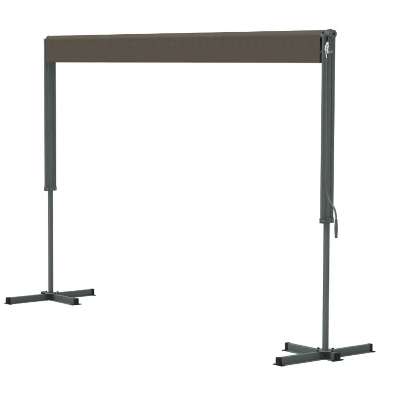 Iseo store banne double pente manuel 4 x 15-15 m taupe