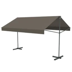 Iseo store banne double pente manuel 4 x 15-15 m taupe