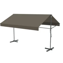 Iseo store banne double pente manuel 4 x 15-15 m taupe