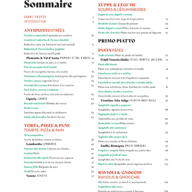 Italie mythique Les meilleures recettes de toutes les régions
