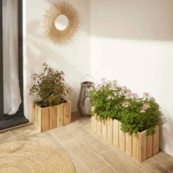 Jardinière acanta - mélèze - 41 x 28 x 28 cm