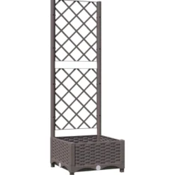 Jardinière bac lit surélevé plantes fleurs terrasse 40 x 40 x 121.5 cm marron