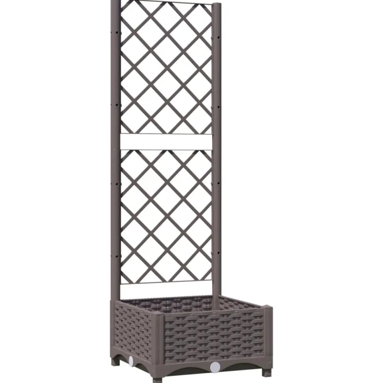 Jardinière bac lit surélevé plantes fleurs terrasse 40 x 40 x 121.5 cm marron