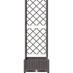 Jardinière bac lit surélevé plantes fleurs terrasse 40 x 40 x 121.5 cm marron