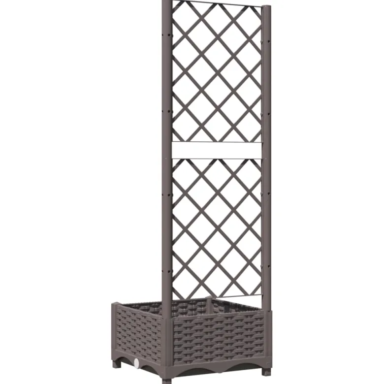 Jardinière bac lit surélevé plantes fleurs terrasse 40 x 40 x 121.5 cm marron