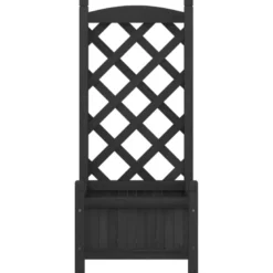 Jardinière bac lit surélevé plantes fleurs terrasse 40 x 30 x 90 cm bois marron