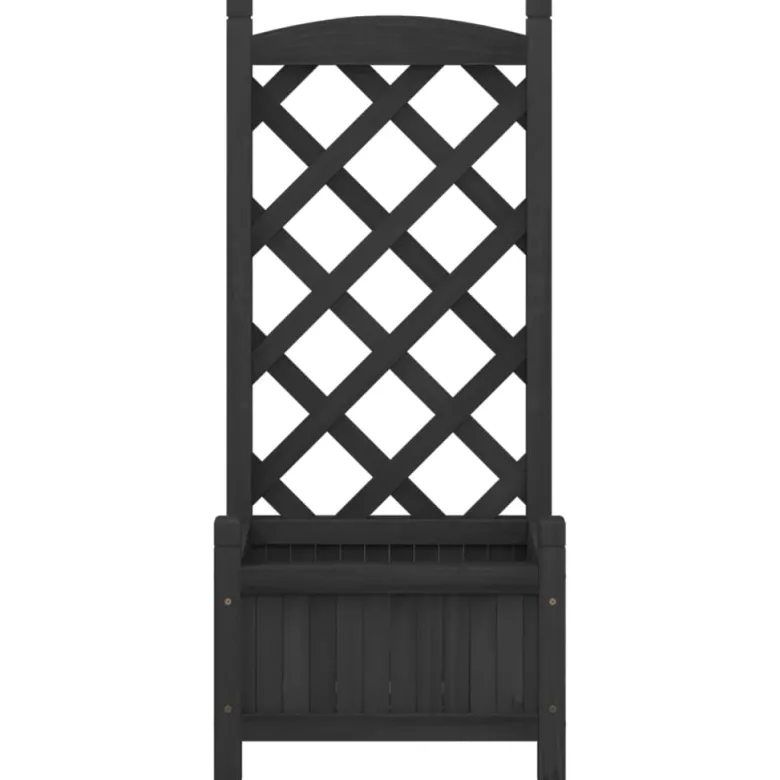 Jardinière bac lit surélevé plantes fleurs terrasse 40 x 30 x 90 cm bois marron