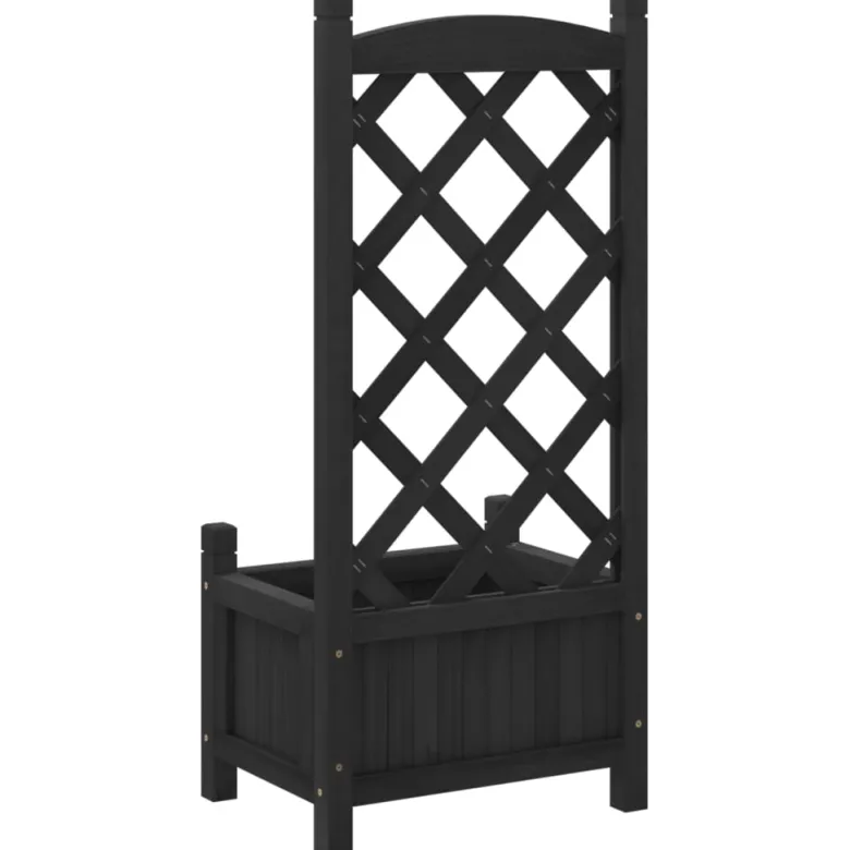Jardinière bac lit surélevé plantes fleurs terrasse 40 x 30 x 90 cm bois marron