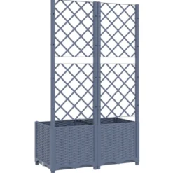 Jardinière bac lit surélevé plantes fleurs terrasse 80 x 40 x 136 cm gris