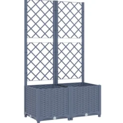 Jardinière bac lit surélevé plantes fleurs terrasse 80 x 40 x 136 cm gris