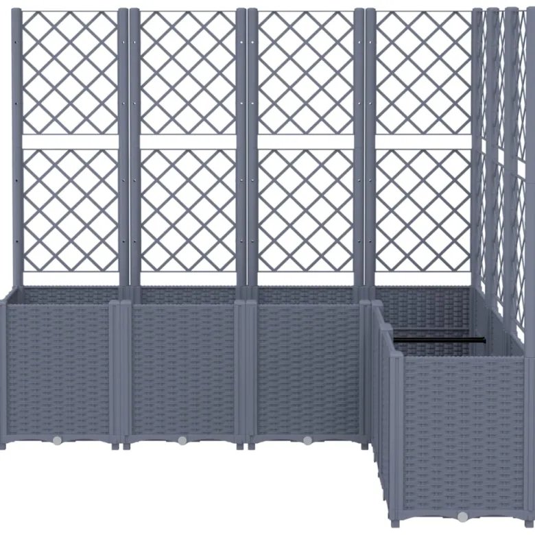 Jardinière bac lit surélevé plantes fleurs terrasse 160 x 120 x 140 cm gris