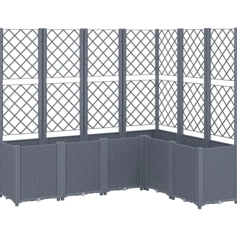 Jardinière bac lit surélevé plantes fleurs terrasse 160 x 120 x 140 cm gris