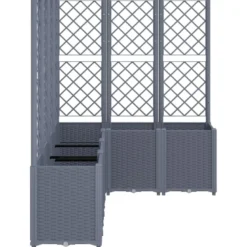 Jardinière bac lit surélevé plantes fleurs terrasse 160 x 120 x 140 cm gris
