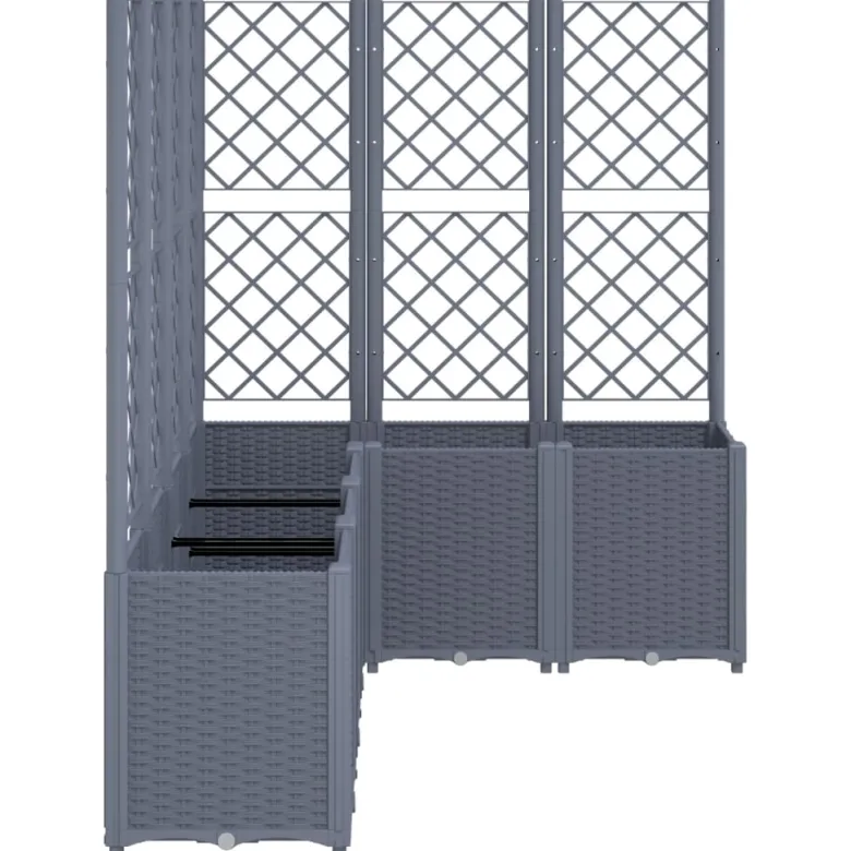 Jardinière bac lit surélevé plantes fleurs terrasse 160 x 120 x 140 cm gris