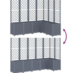 Jardinière bac lit surélevé plantes fleurs terrasse 160 x 120 x 140 cm gris