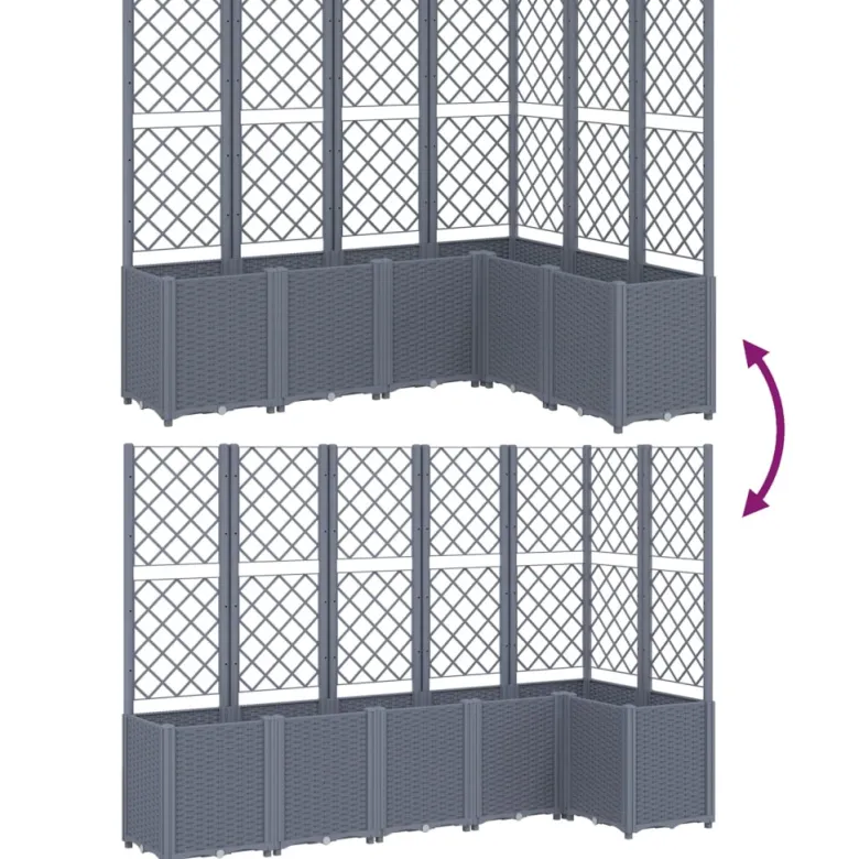 Jardinière bac lit surélevé plantes fleurs terrasse 160 x 120 x 140 cm gris