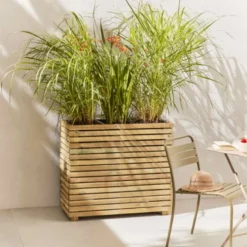 Jardinière en bois 3 pots 90x39,4x80cm
