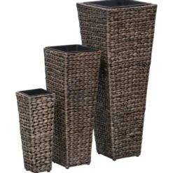 Jardinière lit surélevé plantes fleurs jardin 3 30 x 30 x 80 cm marron