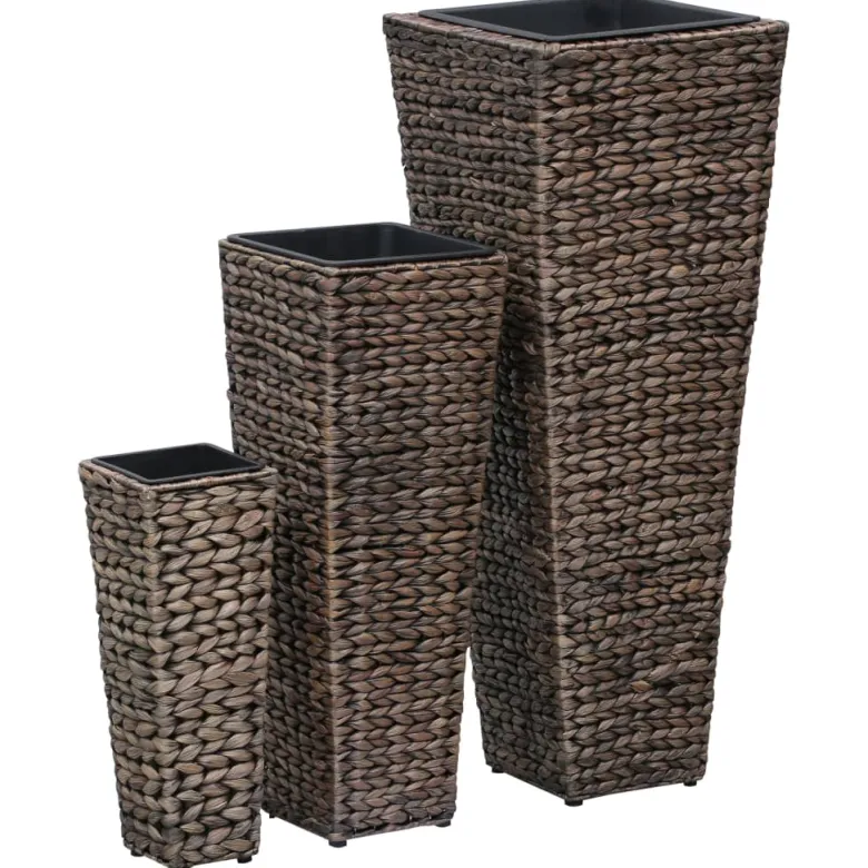 Jardinière lit surélevé plantes fleurs jardin 3 30 x 30 x 80 cm marron