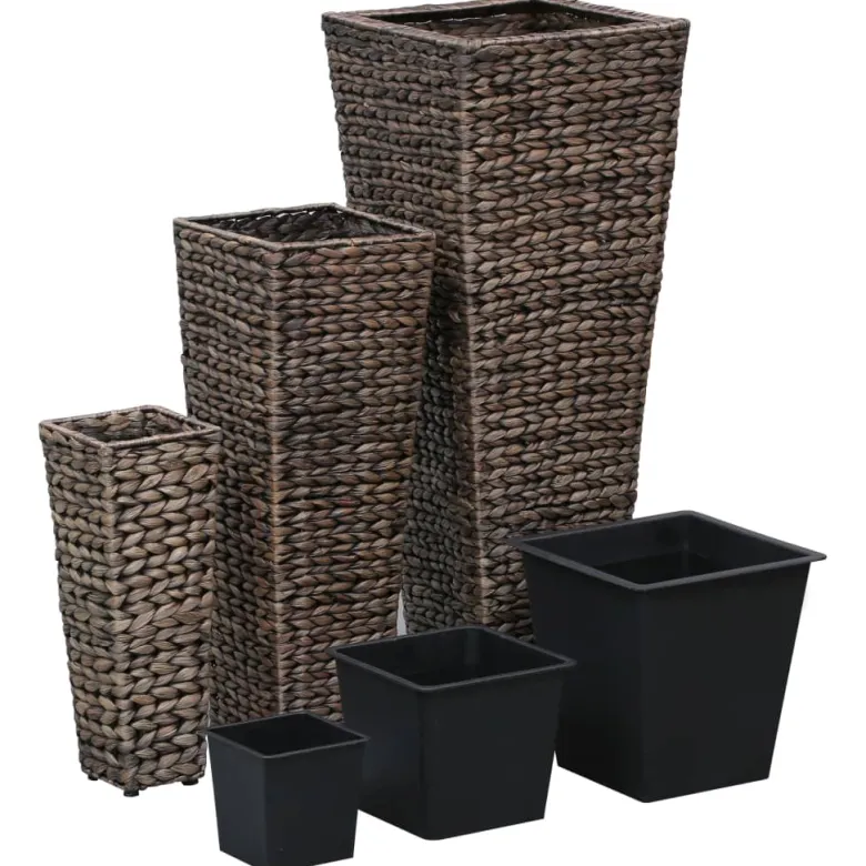 Jardinière lit surélevé plantes fleurs jardin 3 30 x 30 x 80 cm marron