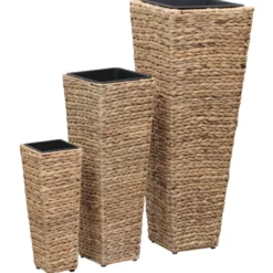 Jardinière lit surélevé plantes fleurs jardin 3 30 x 30 x 80 cm marron