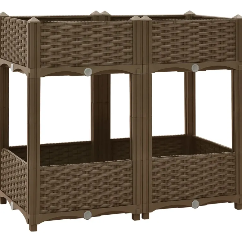 Jardinière lit surélevé plantes fleurs jardin 80 80 x 40 x 71 cm marron
