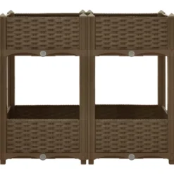 Jardinière lit surélevé plantes fleurs jardin 80 80 x 40 x 71 cm marron