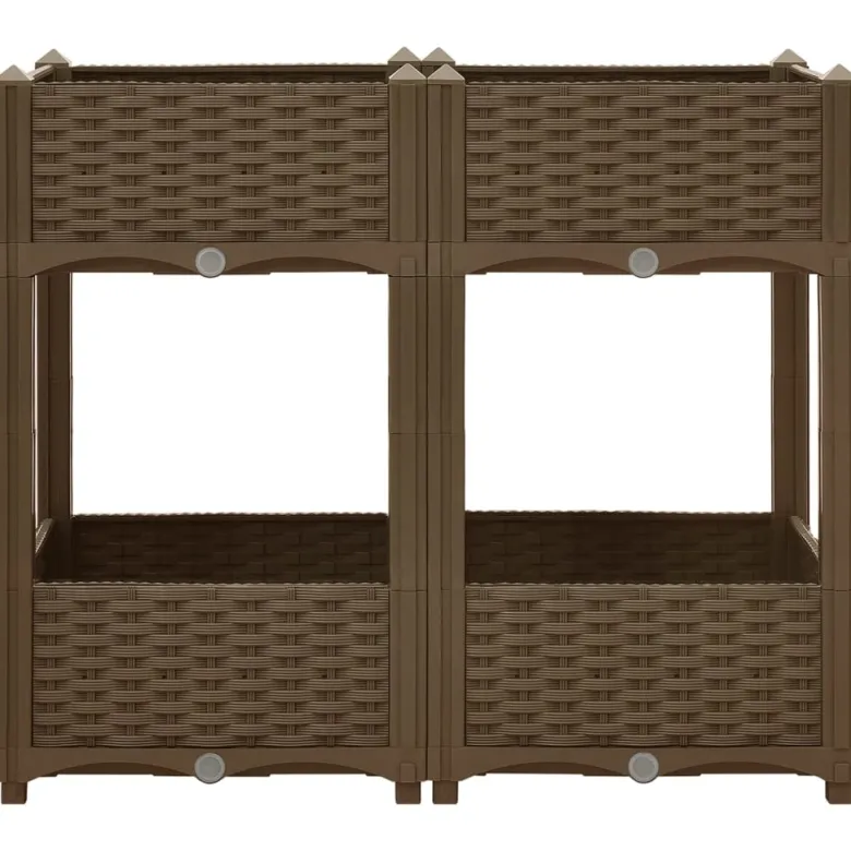 Jardinière lit surélevé plantes fleurs jardin 80 80 x 40 x 71 cm marron